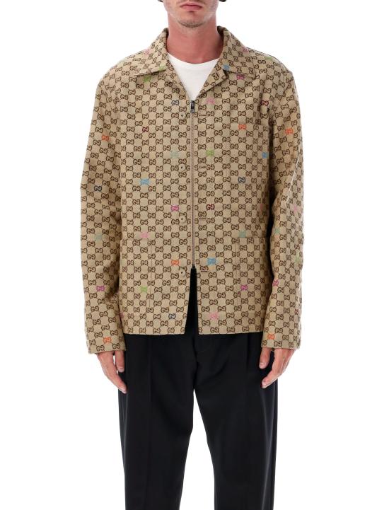 25FW 구찌 캔버스 자켓 833305ZAS81 2137 CAMEL BEIGE MULTICOLOR