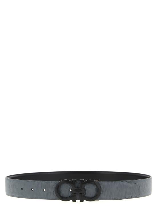 26SS 살바토레 페라가모 가죽 벨트 790409DARKRAIN Gray