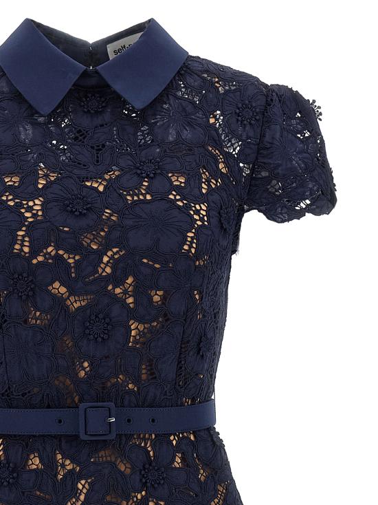 26SS 셀프 포트레이트 미디 원피스 RS26171MNNAVY Blue - SELF PORTRAIT