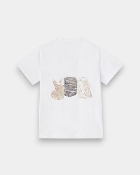 26SS 가니 애니멀 프린트 티셔츠 A1050029 151 Bright white - GANNI