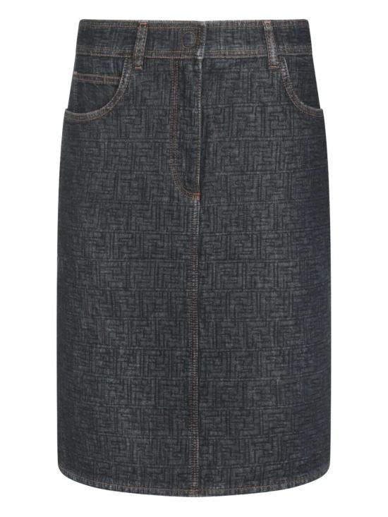 26SS 펜디 FF 데님 스커트 FLQ604 AW82 F1UKI BLUEBERRY