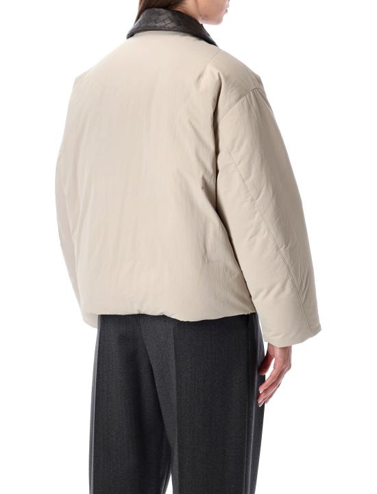 25FW 보테가베네타 디테처블 인터레치아토 테크 나일론 패딩 재킷 837028V5O30 2674 GREY PUTTI - BOTTEGA VENETA