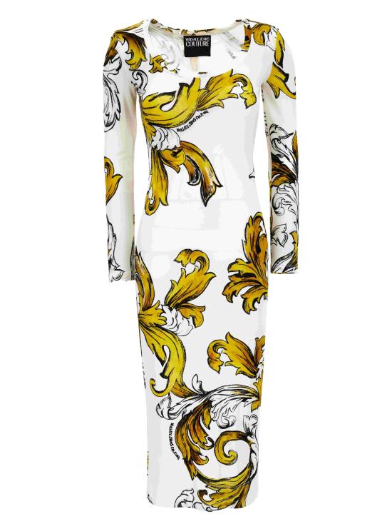 25SS 베르사체 미디 원피스 78HAO920 JS471G03 White