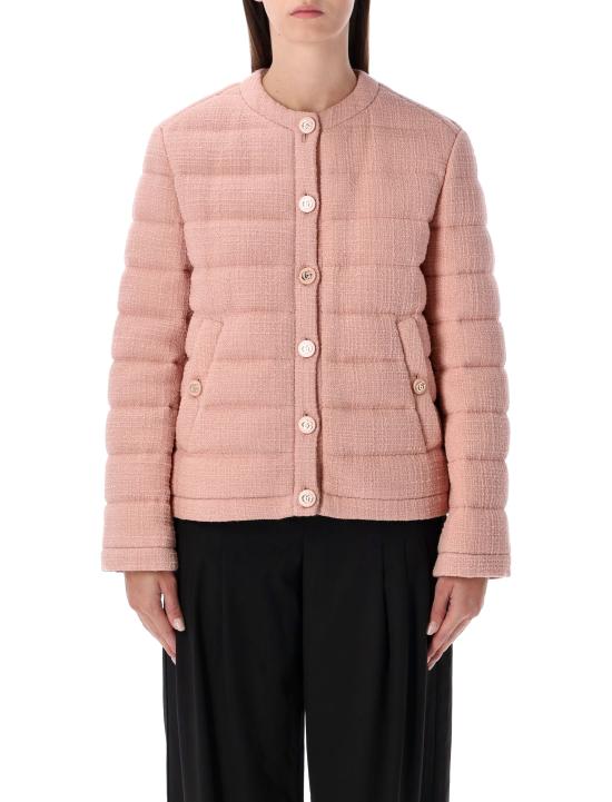 25FW 구찌 울 트위드 라운드넥 패디드 재킷 823978ZATFF 5206 LIGHT PHARD