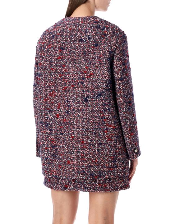 25FW 구찌 울 부클레 자켓 836492ZATNT 4956 BLUE RED MULTI - GUCCI