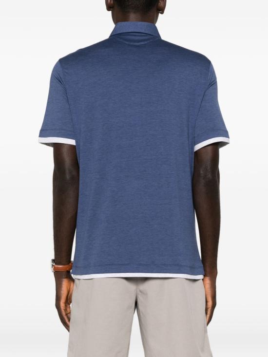 26SS 브루넬로 쿠치넬리 폴로 티셔츠 MR8333966 CTA27 Blue - BRUNELLO CUCINELLI