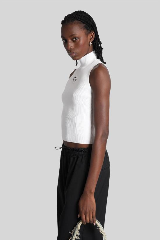 25FW 디젤 민소매 티셔츠 429791 A130200DLAX WHITE - DIESEL