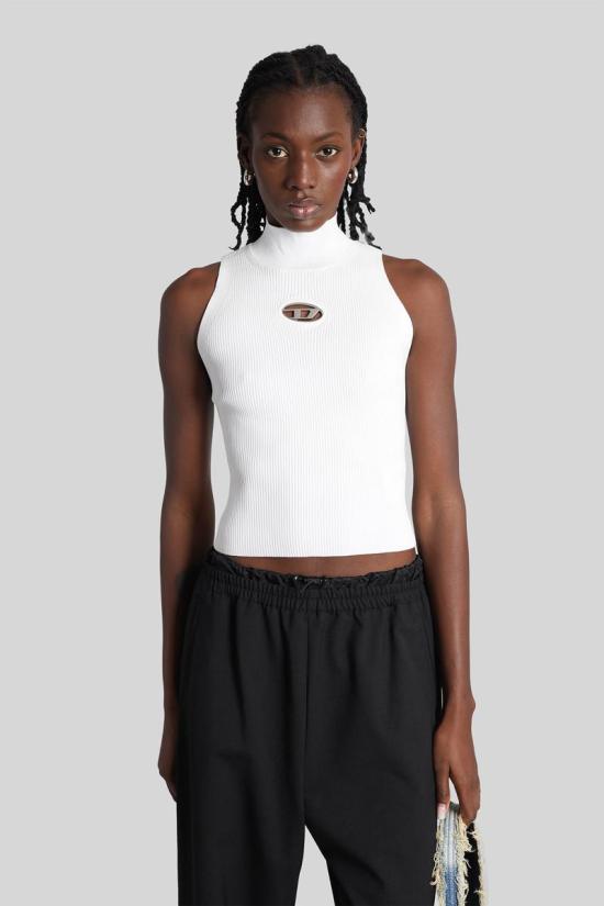 25FW 디젤 민소매 티셔츠 429791 A130200DLAX WHITE