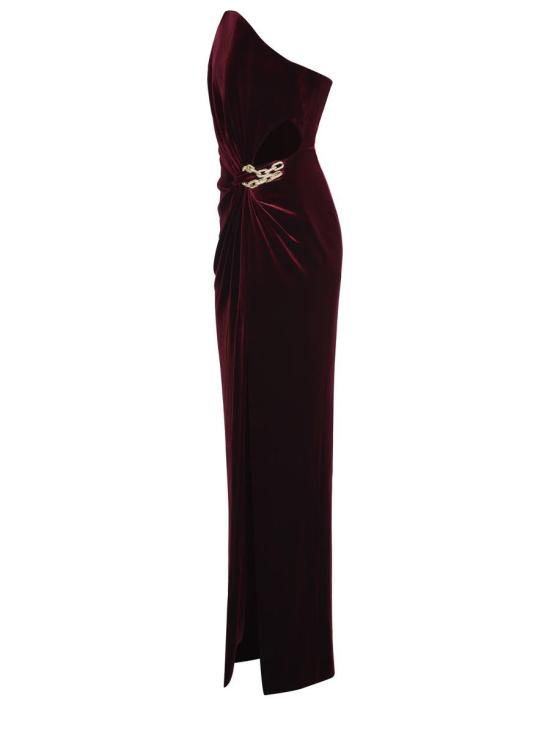 25FW 셀프 포트레이트 롱 원피스 AW25 128XBURGUNDY BOURGUNDY - SELF PORTRAIT