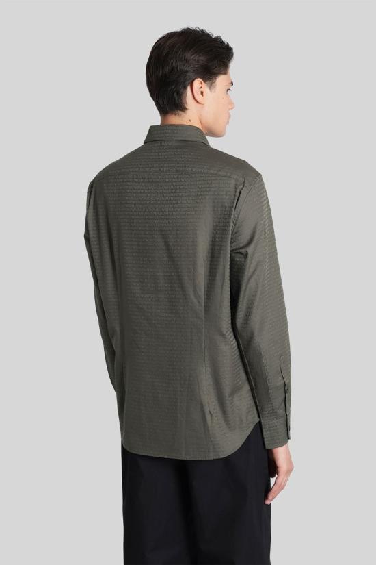 25FW 엠포리오 아르마니 긴팔 셔츠 424956 EM003755AF18123 GREEN - EMPORIO ARMANI