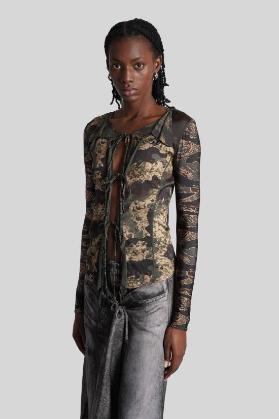 25FW 디젤 긴팔 티셔츠 429778 A185180NKCZ CAMOUFLAGE - DIESEL