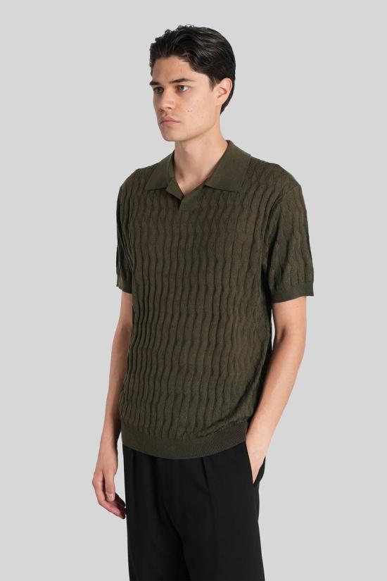 25FW 엠포리오 아르마니 긴팔 셔츠 424954 EM003508AF14854 GREEN - EMPORIO ARMANI