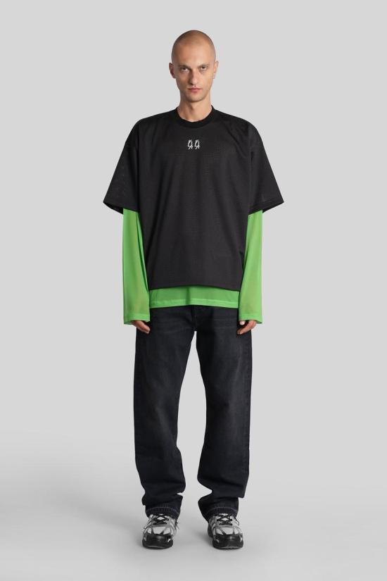 25FW 44레이블 반팔 티셔츠 424213 B0030614FA683 Black - 44 LABEL