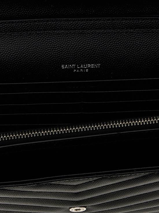 25FW 생로랑 그랑 드 뿌드르 엠보스드 레더 카산드라 마틀라세 체인 지갑 377828BOW021000 - SAINT LAURENT