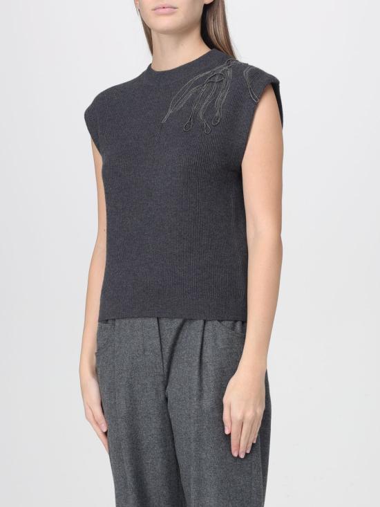 25FW 브루넬로 쿠치넬리 베스트 M12218910 C2803 Black - BRUNELLO CUCINELLI