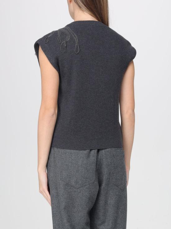 25FW 브루넬로 쿠치넬리 베스트 M12218910 C2803 Black - BRUNELLO CUCINELLI