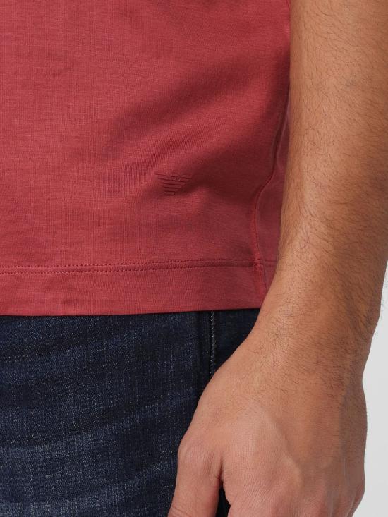 25FW 엠포리오 아르마니 반팔 티셔츠 8N1TE81JUVZ U5013 Red - EMPORIO ARMANI