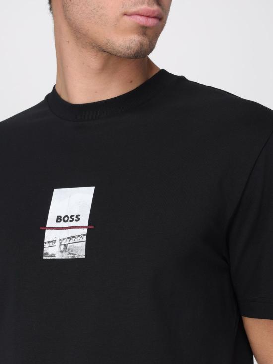 25FW 보스 반팔 티셔츠 50545869 001 Black - BOSS