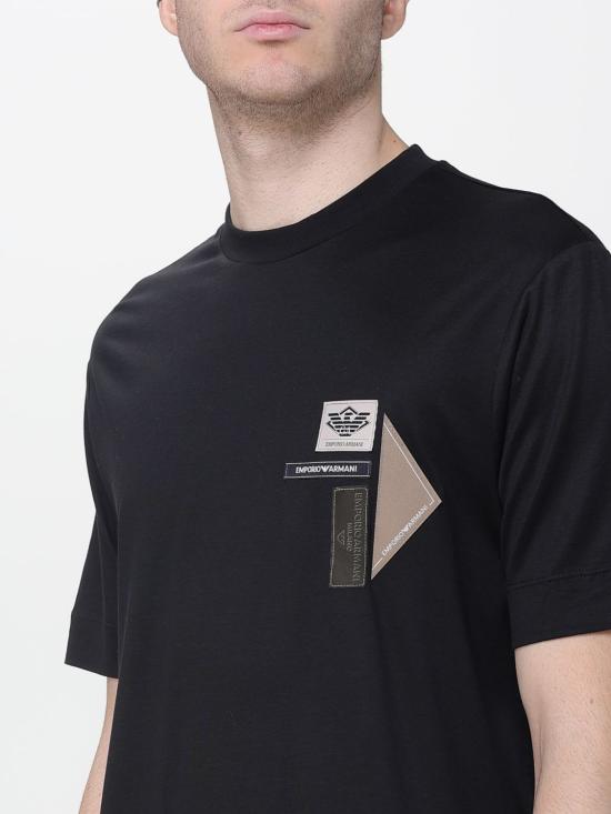 25FW 엠포리오 아르마니 반팔 티셔츠 EM002959AF18312 UC001 Black - EMPORIO ARMANI