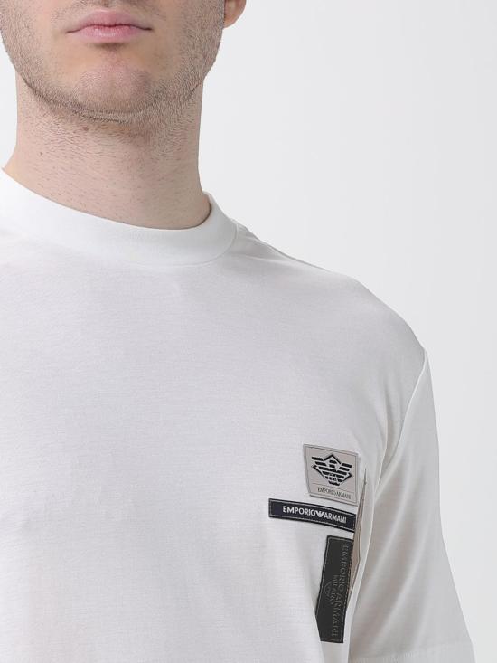 25FW 엠포리오 아르마니 반팔 티셔츠 EM002959AF18312 U0003 White - EMPORIO ARMANI
