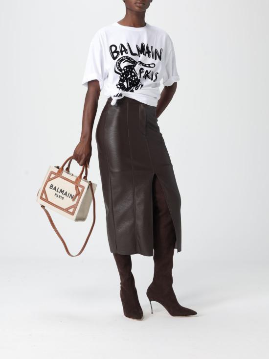 25FW 발망 반팔 티셔츠 FF0EH005GF20 GAB White - BALMAIN