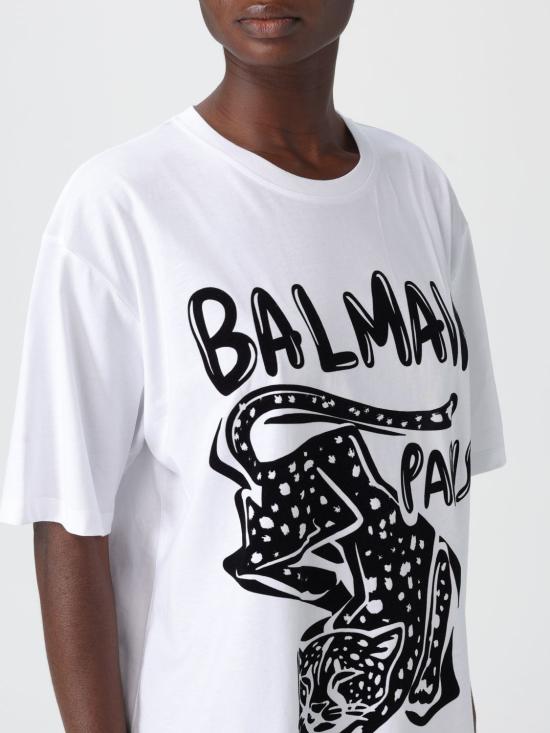 25FW 발망 반팔 티셔츠 FF0EH005GF20 GAB White - BALMAIN