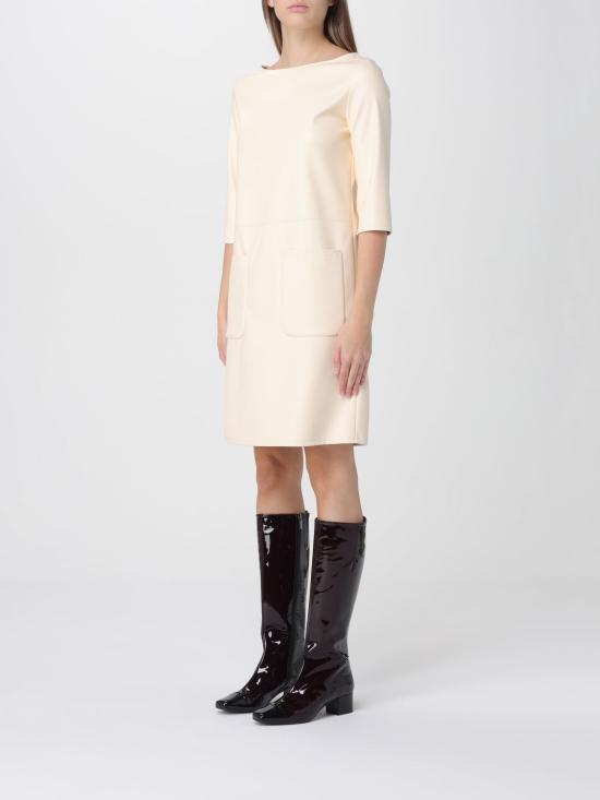25FW 막스마라 롱 원피스 2526626087600 001 Yellow Cream - MAX MARA
