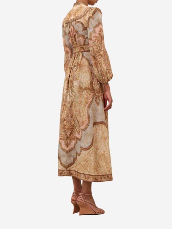  짐머만 미디 원피스 원더러스트 플런지 미디 드레스 - ZIMMERMANN