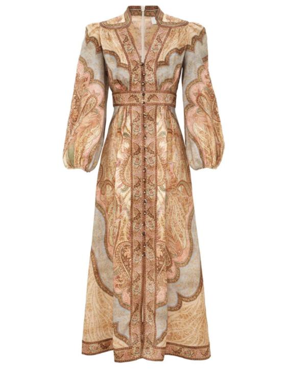  짐머만 미디 원피스 원더러스트 플런지 미디 드레스