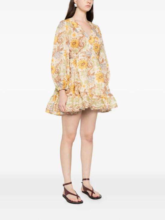  짐머만 숏 원피스 데이라이트 미니 랩 드레스 - ZIMMERMANN