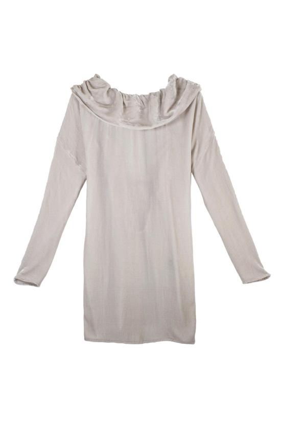  다두라 숏 원피스 다투라 벨벳 보이드 드레스 아이보리 - DATURA