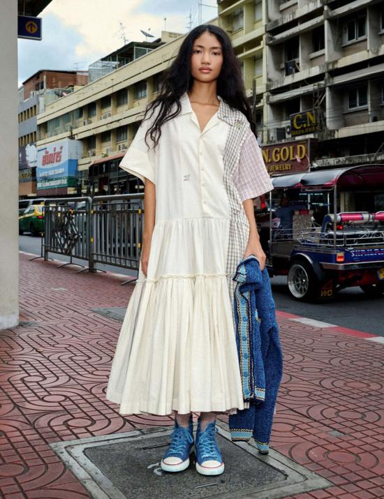  스토리엠에프지 롱 원피스 스토리 제조 애플 드레스 - STORY MFG