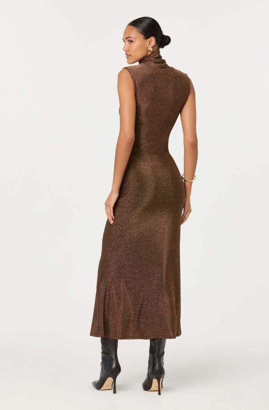  아스트라 더 라벨 롱 원피스 아스트 더 라벨 리아나 메탈릭 트위스트 프런트 맥시 드레스 - ASTR The Label