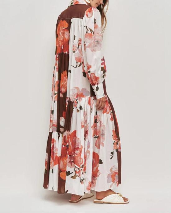  에이지 롱 원피스 아제 에스피릿 맥시 스모크 드레스 레드 - AJE