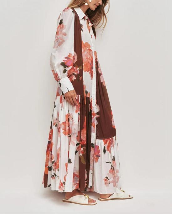  에이지 롱 원피스 아제 에스피릿 맥시 스모크 드레스 레드 - AJE