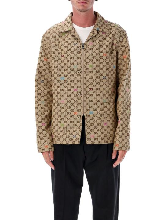 25FW 구찌 자켓 25A833305ZAS81 2137 CAMEL BEIGE MULTICOLOR