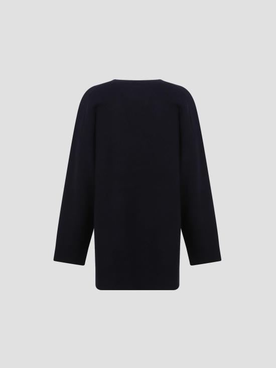 25FW 토템 후드 티셔츠 254WRT0572YA0126 016 NAVY - TOTEME