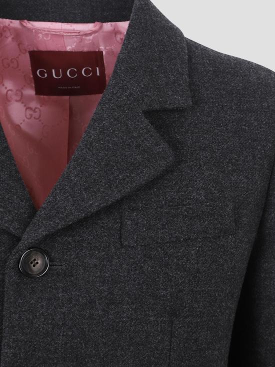 25FW 구찌 클래식 라펠 울 재킷 836720Z7AXH 1168 DARK GREY MIX - GUCCI