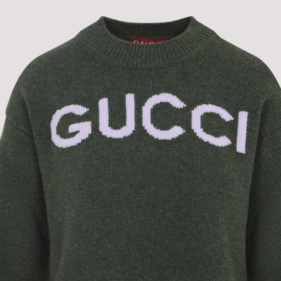 25FW 구찌 인타르시아 울 탑 스웨터 770072 XKEBC 3035 GREEN LILAC - GUCCI