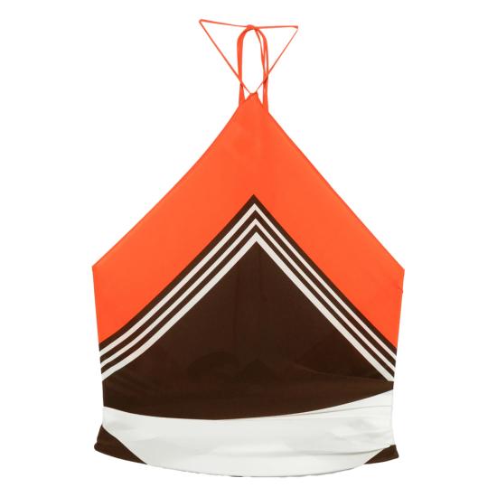 26SS 서 더 레이블 블라우스 SIR425 SCARF01 PASTR ORANGE BROWN