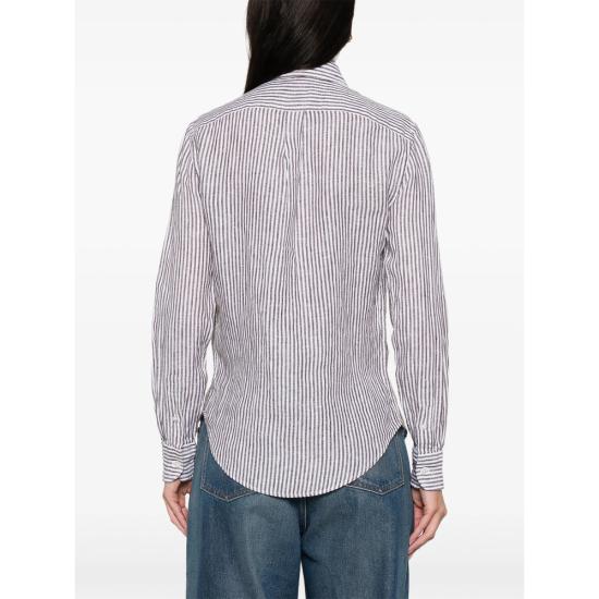 26SS 랄프 로렌 셔츠 211A96158007 DKBRW BROWN WHITE - RALPH LAUREN