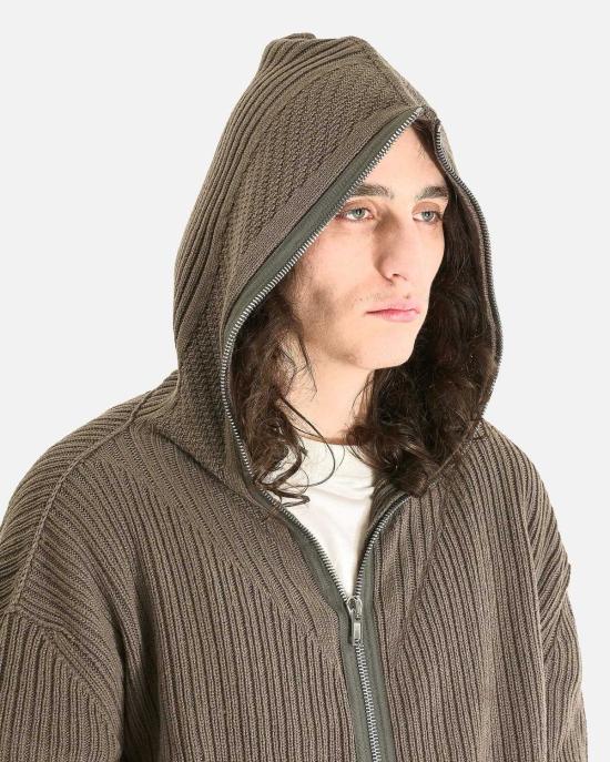  릭 오웬스 긴팔 티셔츠 지퍼 후드 티셔츠 - RICK OWENS
