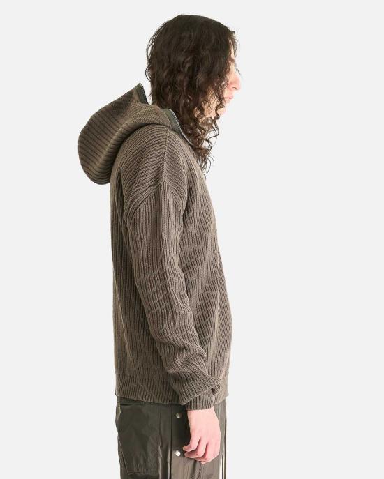  릭 오웬스 긴팔 티셔츠 지퍼 후드 티셔츠 - RICK OWENS