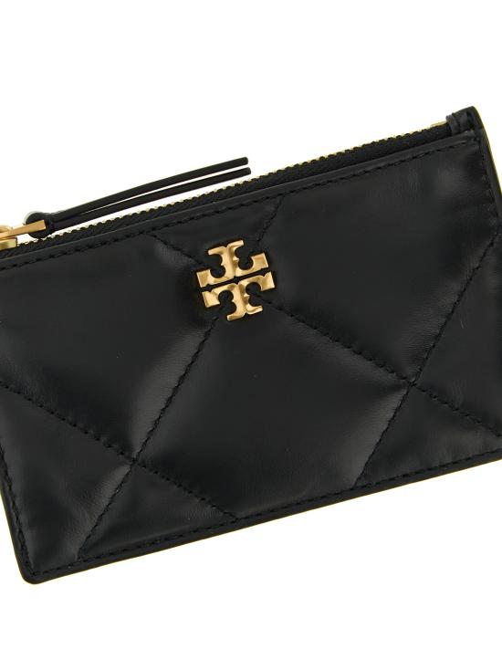 26SS 토리버치 키라 다이아몬드 큉트 집 카드 케이스 158629001 Black - TORY BURCH