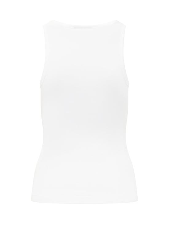 26SS 가니 소프트 코튼 립 탱크 탑 T3897 151 BRIGHT WHITE - GANNI