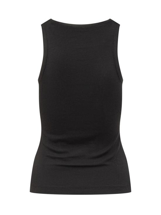 26SS 가니 코튼 립 탱크 탑 T3898 099 BLACK - GANNI