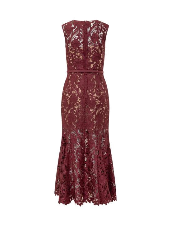 26SS 셀프 포트레이트 롱 원피스 RS26167MABU BURGUNDY - SELF PORTRAIT