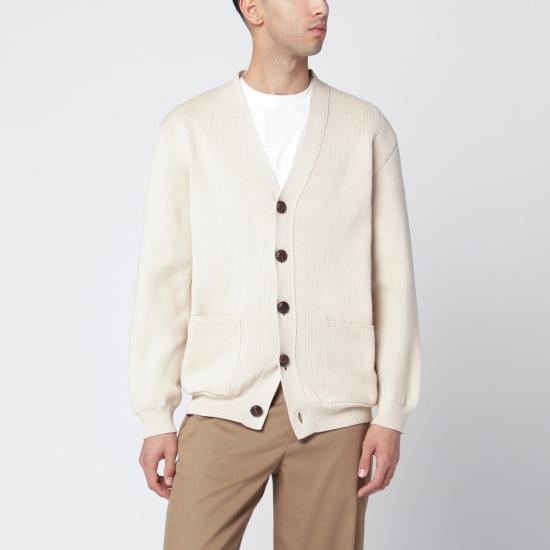26SS 골든구스 코튼 니트 V넥 버튼 가디건 GMP00946P001972 Beige