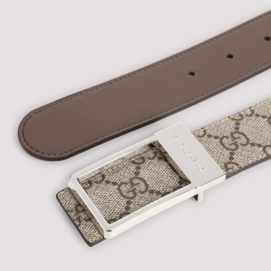 26SS 구찌 렉탱귤러 버클 리버시블 벨트 820724 92TIC 8358 Beige - GUCCI