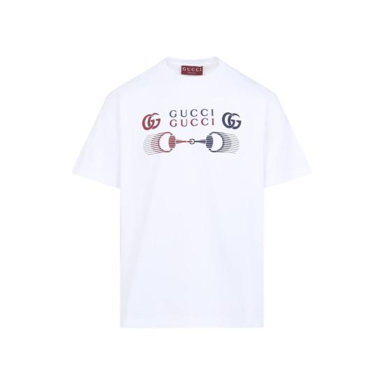 25FW 구찌 프린트 디테일 코튼 저지 티셔츠 796395 XJHC9 9692 WHITE